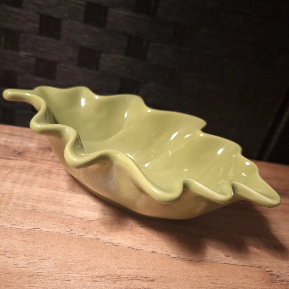 Leaf Dish Small Ceramic Bowl Olive Sage Green Home Decor Essentials
